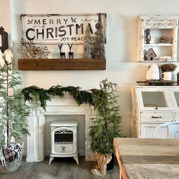 47 Inch Reclaimed Rustic Natural Wood Mantle