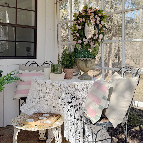 Faux Soft Pink Tulip Wreath